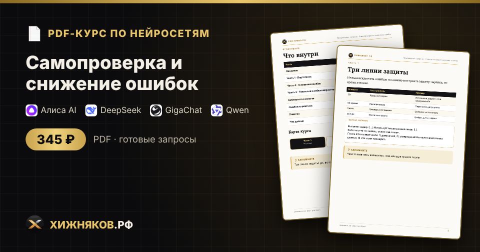 Курс: Самопроверка и снижение ошибок