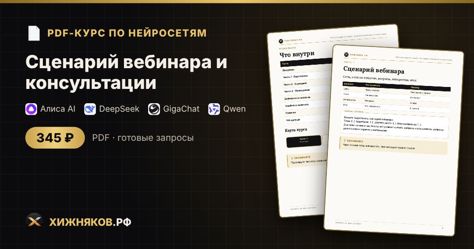 Курс: Сценарий вебинара и консультации
