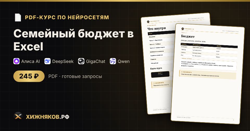 Курс: Семейный бюджет в Excel