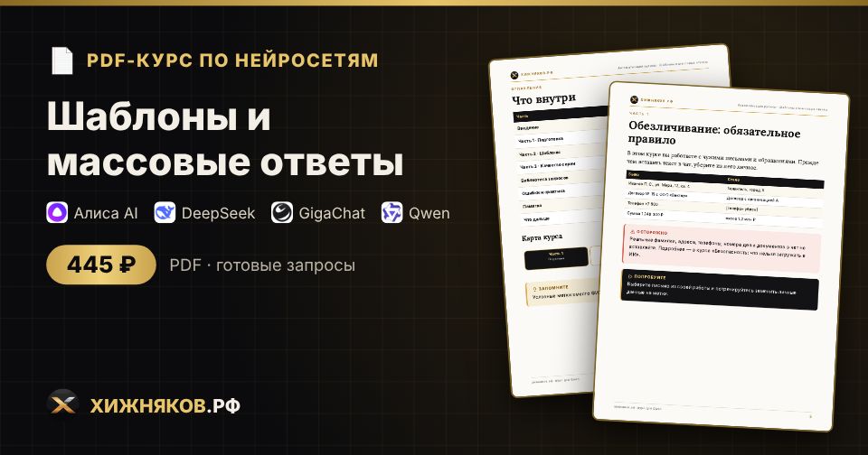 Курс: Шаблоны и массовые ответы