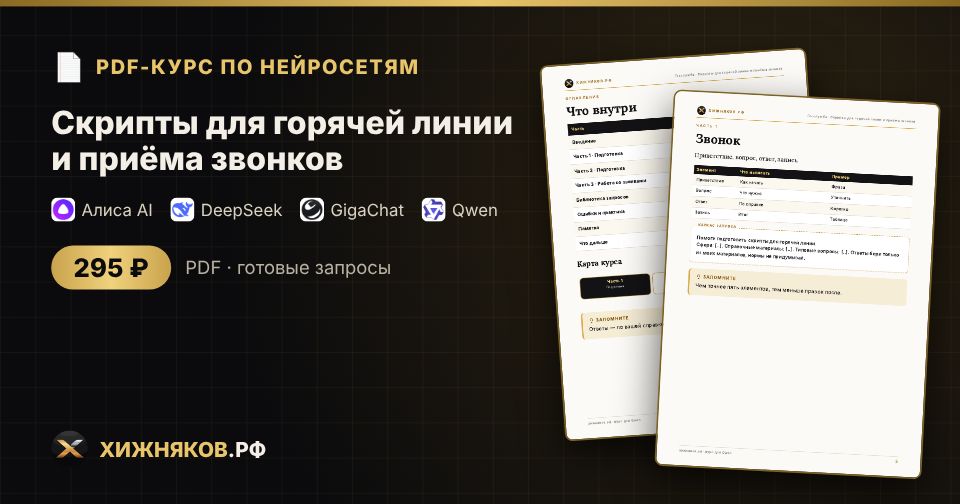 Курс: Скрипты для горячей линии и приёма звонков