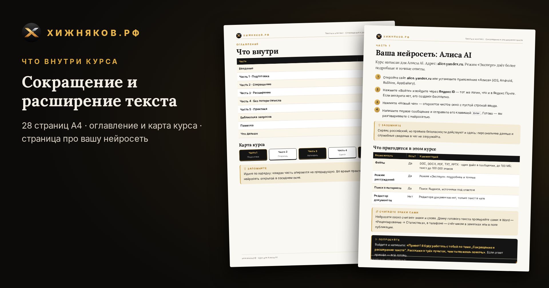 Курс: Сокращение и расширение текста — скриншот