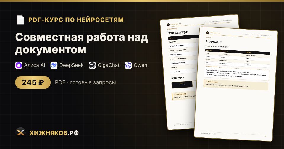 Курс: Совместная работа над документом
