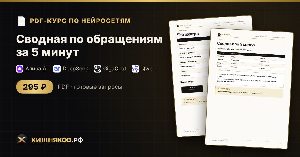 Курс: Сводная по обращениям за 5 минут