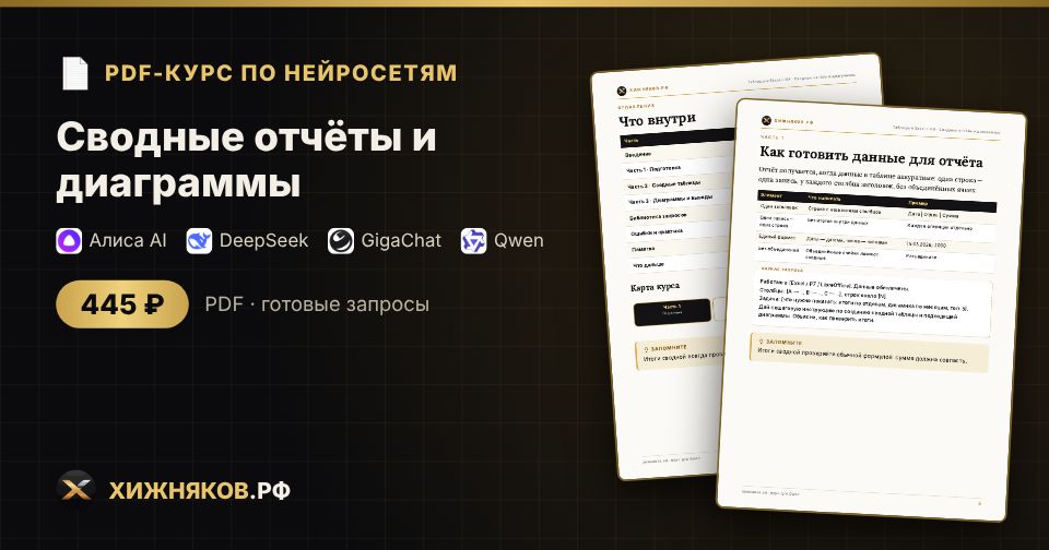 Курс: Сводные отчёты и диаграммы