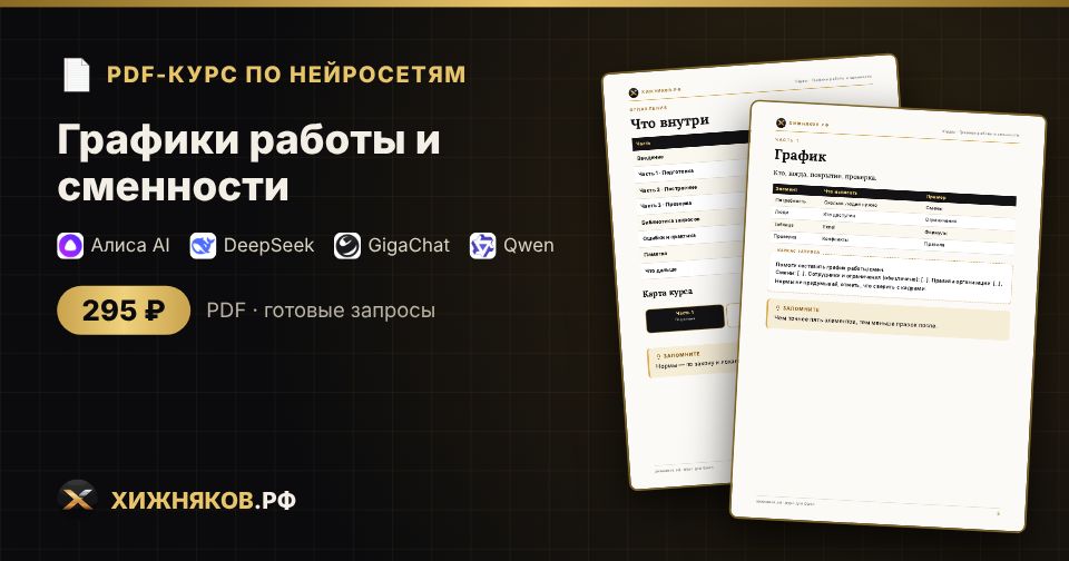 Курс: Графики работы и сменности
