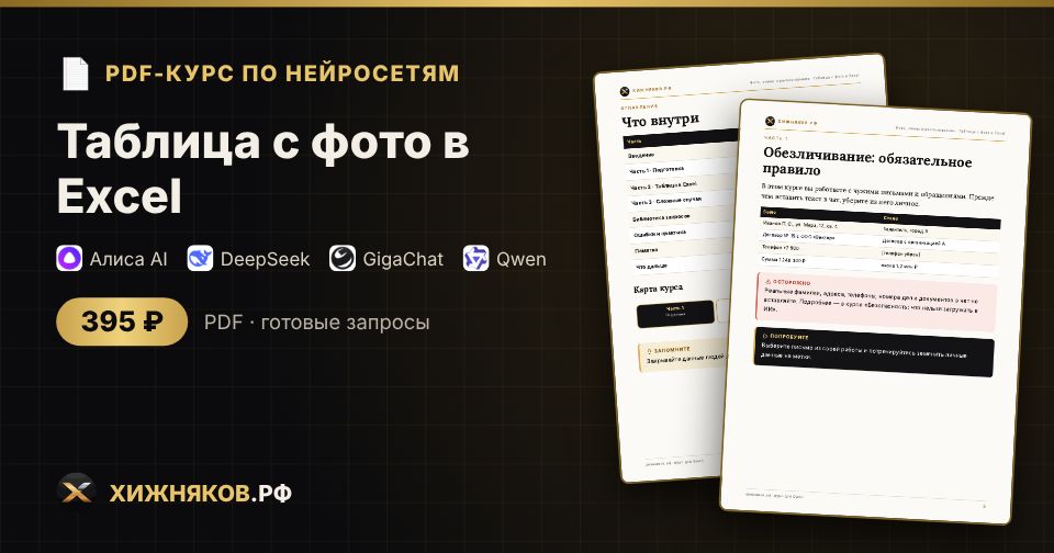 Курс: Таблица с фото в Excel