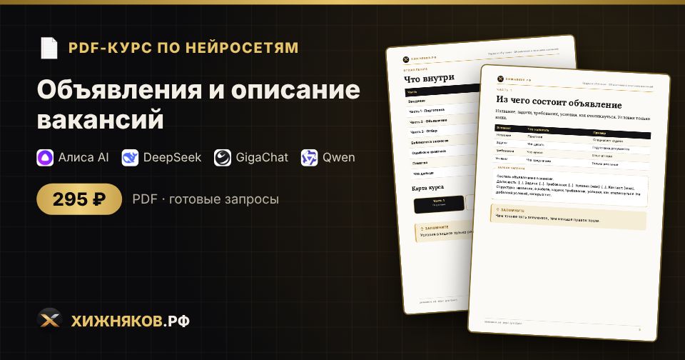 Курс: Объявления и описание вакансий