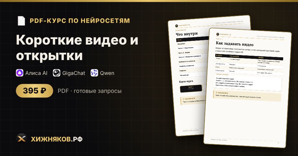 Курс: Короткие видео и открытки