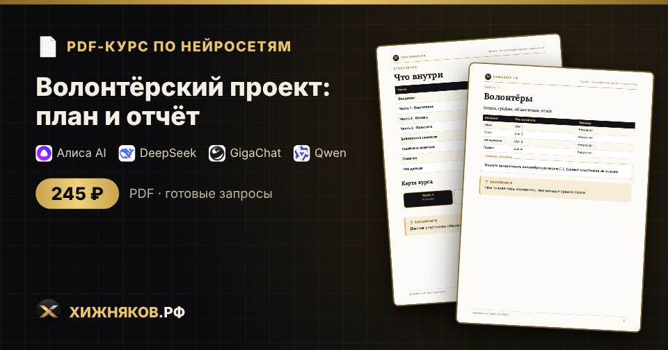 Курс: Волонтёрский проект: план и отчёт