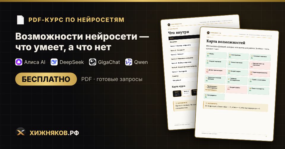 Курс: Возможности нейросети — что умеет, а что нет