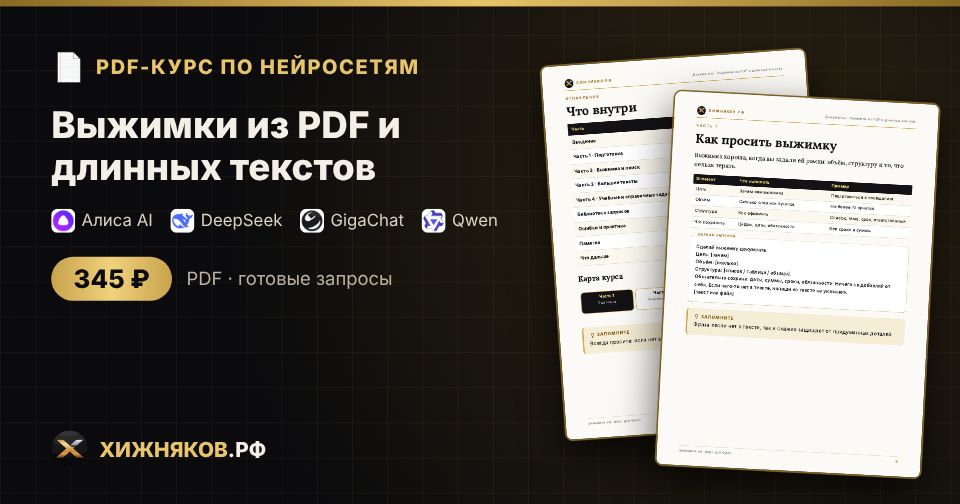 Курс: Выжимки из PDF и длинных текстов
