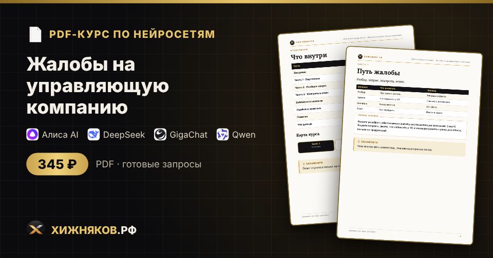 Курс: Жалобы на управляющую компанию