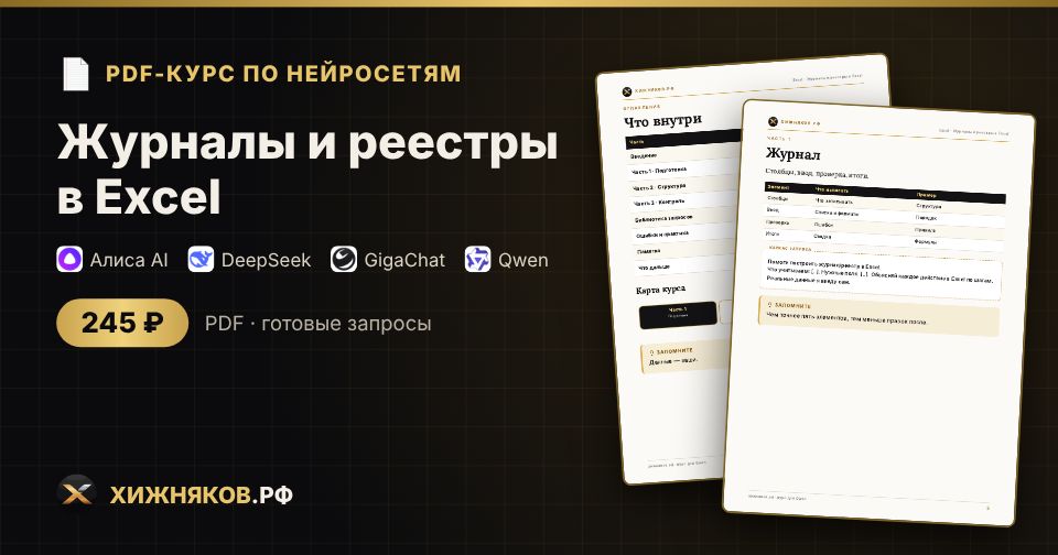 Курс: Журналы и реестры в Excel